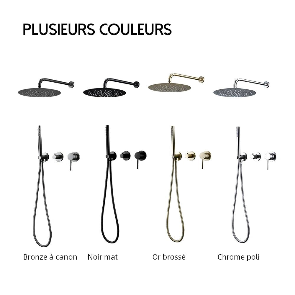 Colonne de douche grise encastrable finitions haut de gamme - Focett