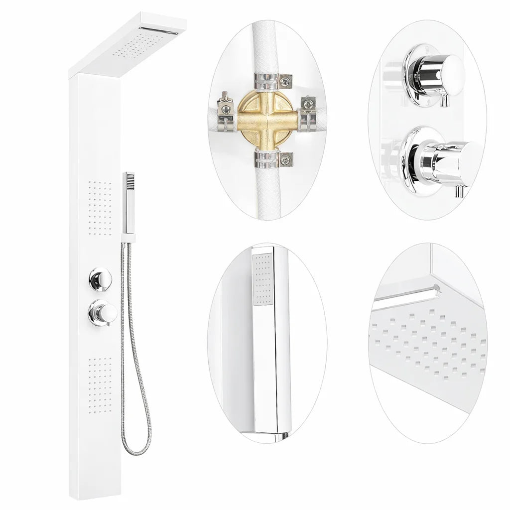 Colonne De Douche Hydromassante Blanche