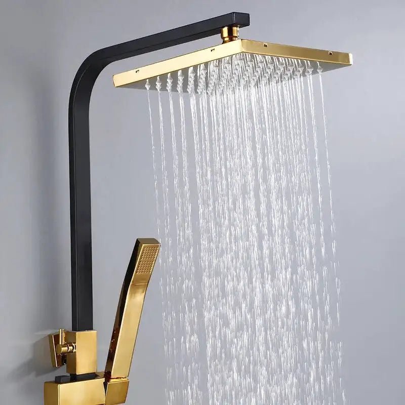 Colonne De Douche Noir Et Or - Focett