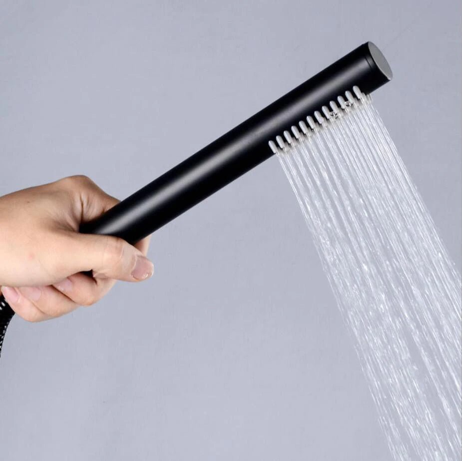 Colonne de douche noir mat encastrable thermostatique - Focett