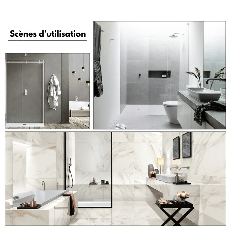 Colonne de douche noir mat encastrable thermostatique - Focett