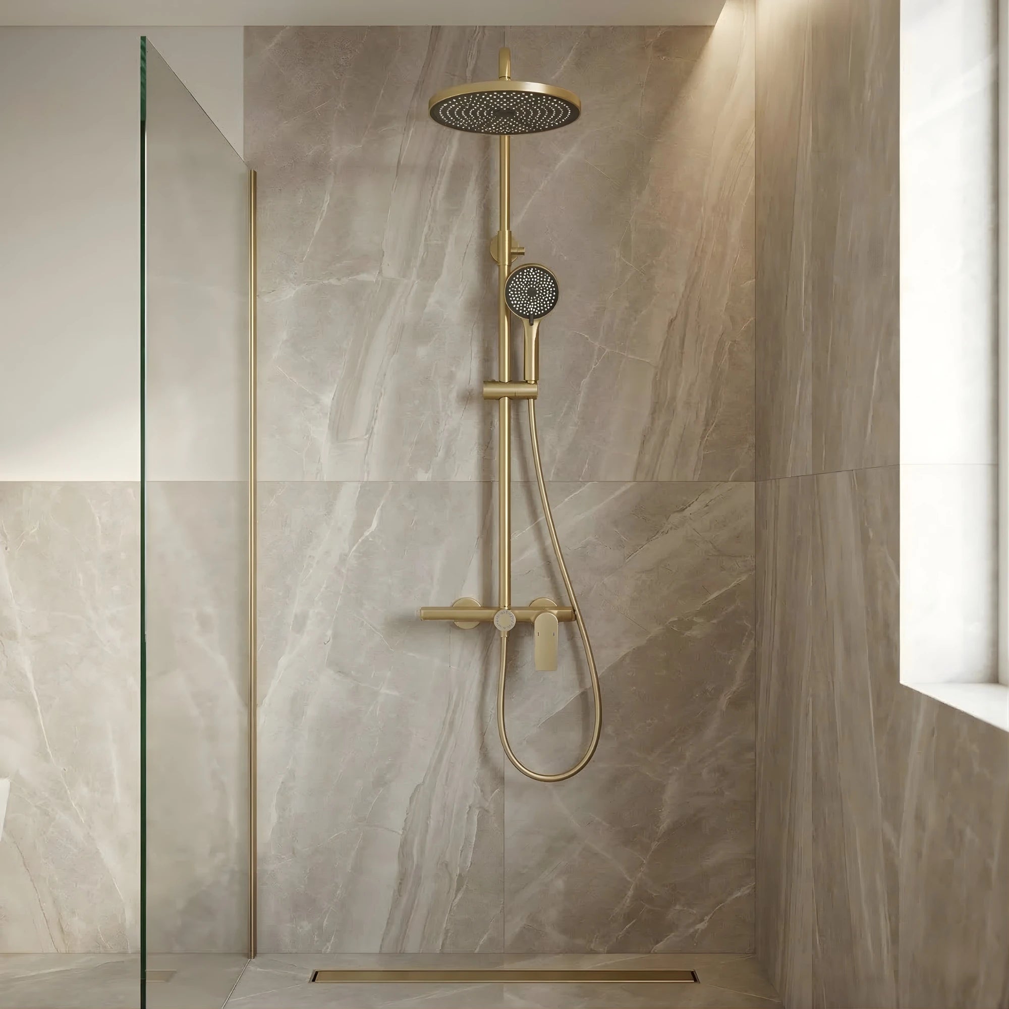 Colonne De Douche Or Brossé