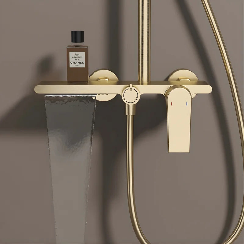 Colonne De Douche Or Brossé