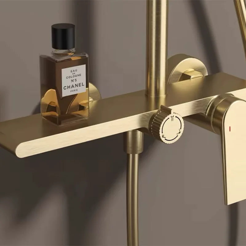 Colonne De Douche Or Brossé