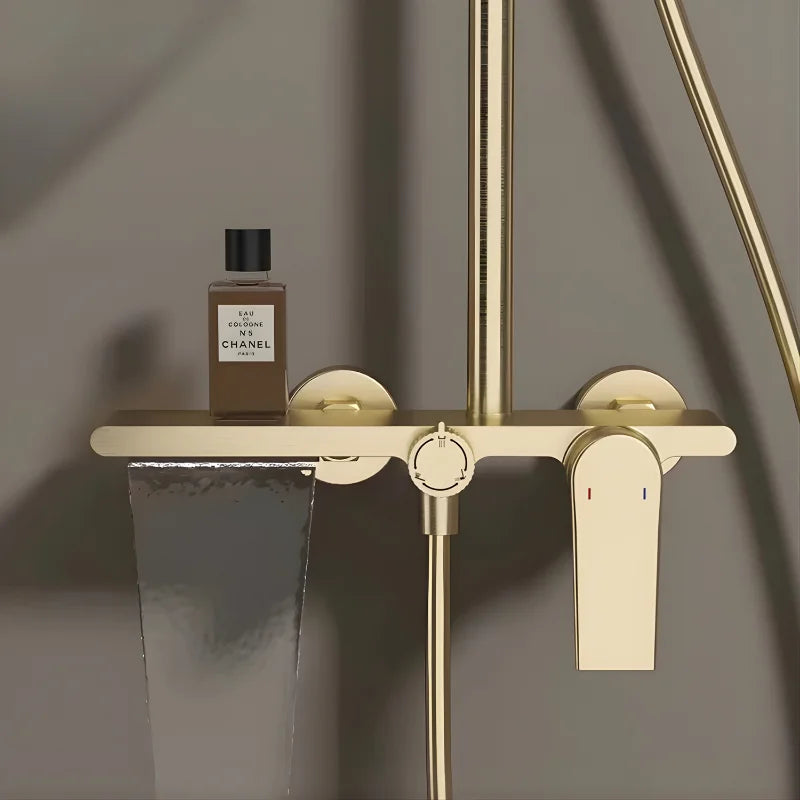 Colonne De Douche Or Brossé