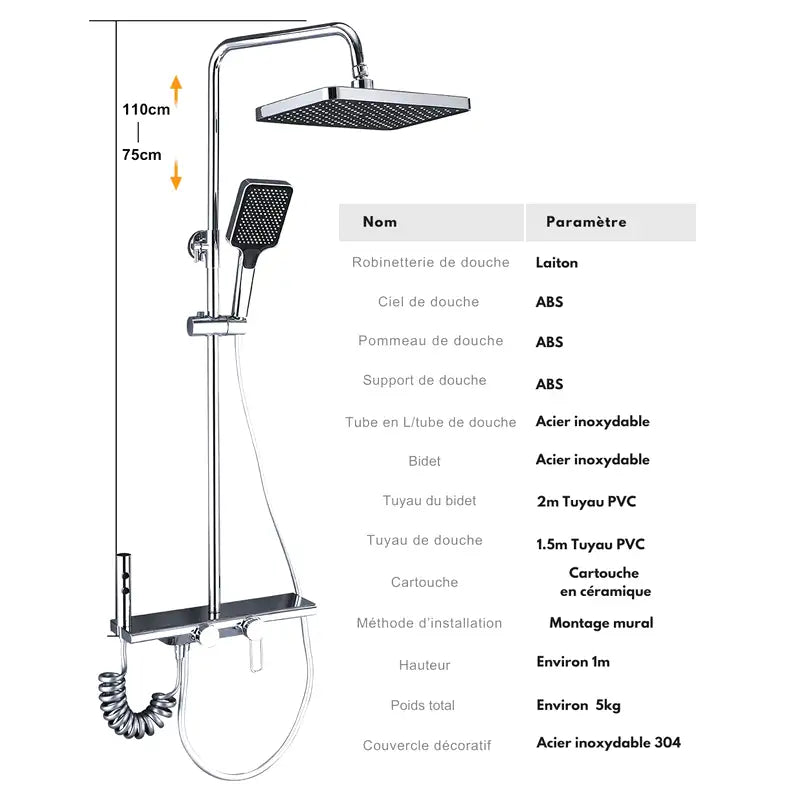 Colonne De Douche Thermostatique Acier Inox