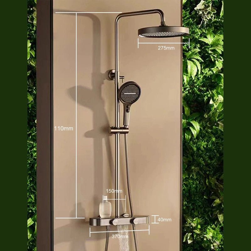 Colonne de douche Thermostatique Gris Brossé - Température Stable & Pommeau Rond 25cm” & Douchette 3 Fonctions – Design Moderne Multifonction - Focett
