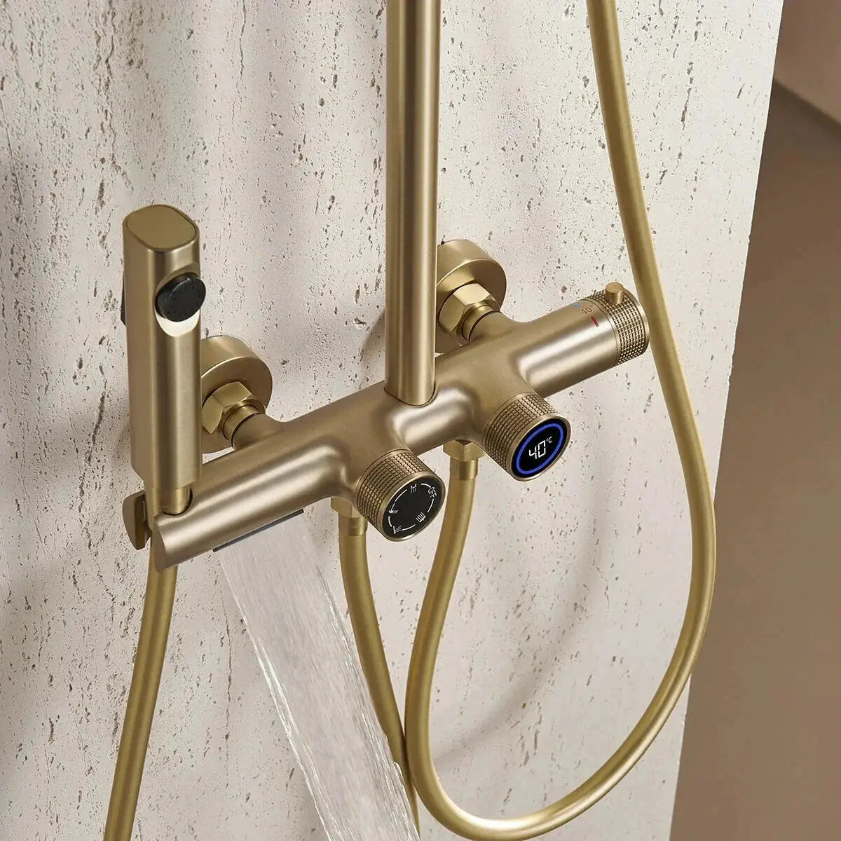 Colonne De Douche Thermostatique Or Brossé