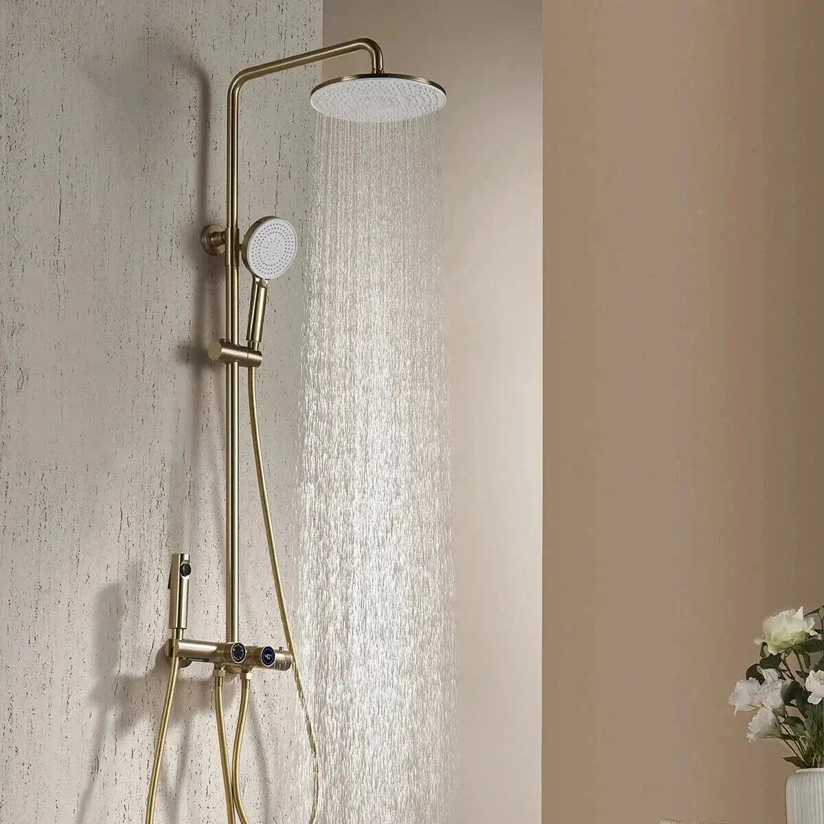 Colonne De Douche Thermostatique Or Brossé