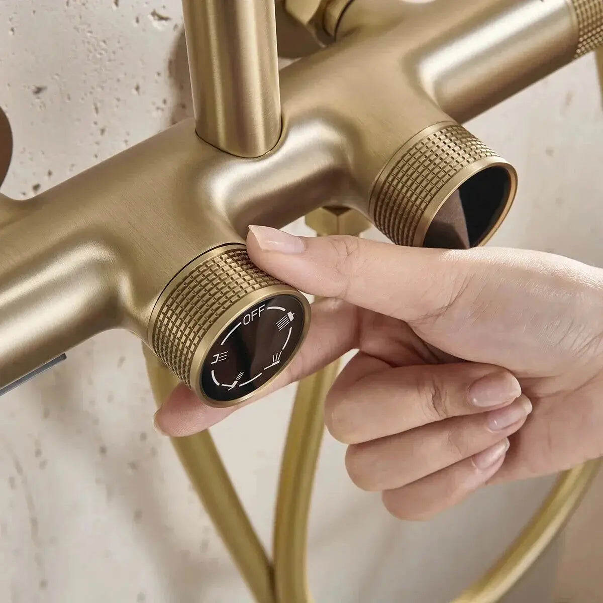 Colonne De Douche Thermostatique Or Brossé