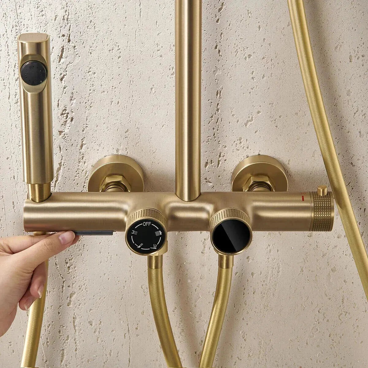 Colonne De Douche Thermostatique Or Brossé