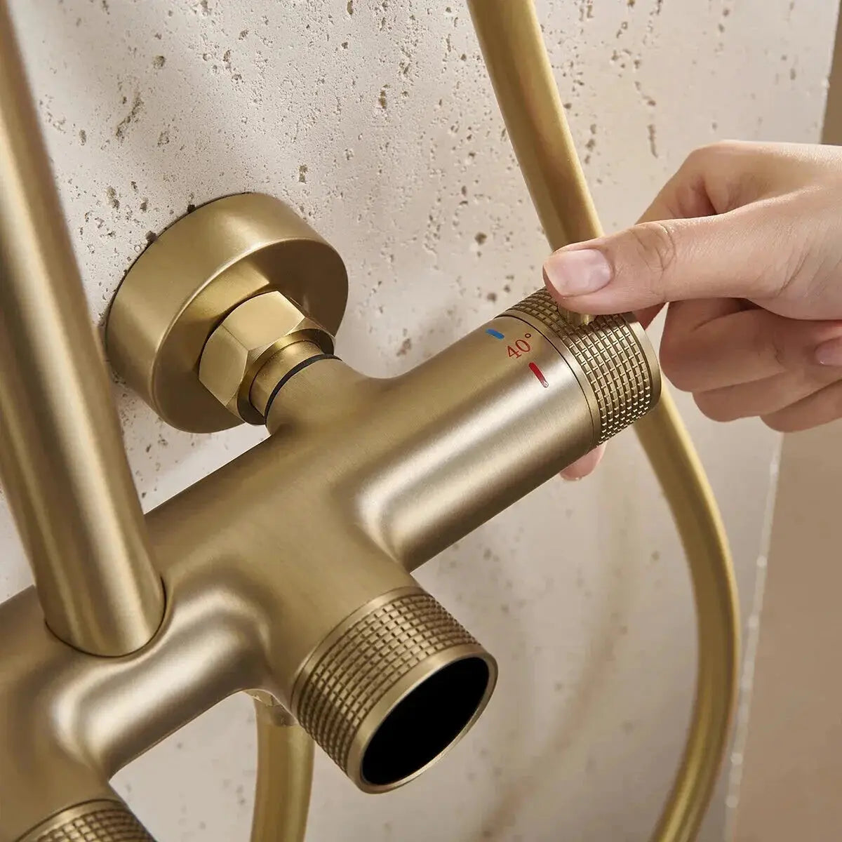 Colonne De Douche Thermostatique Or Brossé