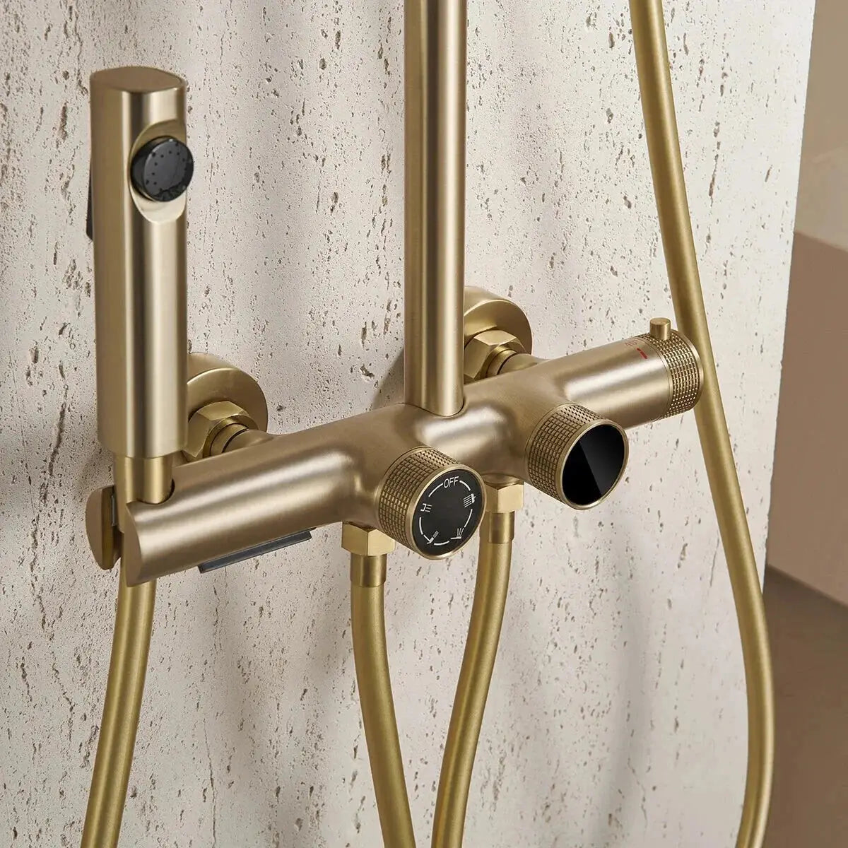 Colonne De Douche Thermostatique Or Brossé