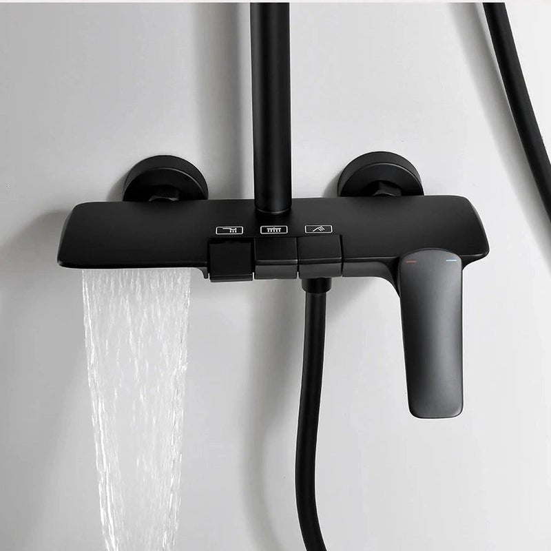 Colonne de Douche Thermostatique Or Brossé – Pommeau XXL 25cm” & Douchette 3 Fonctions, Design Moderne Minimaliste & Économie d'eau - Focett