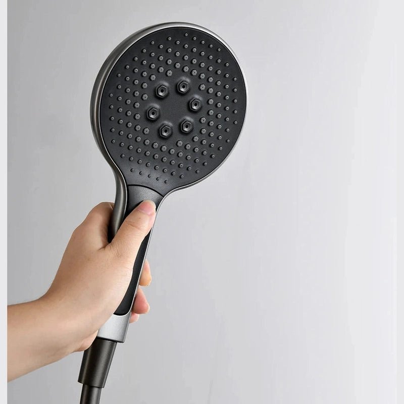 Colonne de Douche Thermostatique Or Brossé – Pommeau XXL 25cm” & Douchette 3 Fonctions, Design Moderne Minimaliste & Économie d'eau - Focett