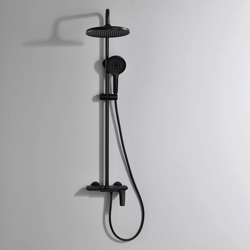 Colonne de Douche Thermostatique Or Brossé – Pommeau XXL 25cm” & Douchette 3 Fonctions, Design Moderne Minimaliste & Économie d'eau - Focett