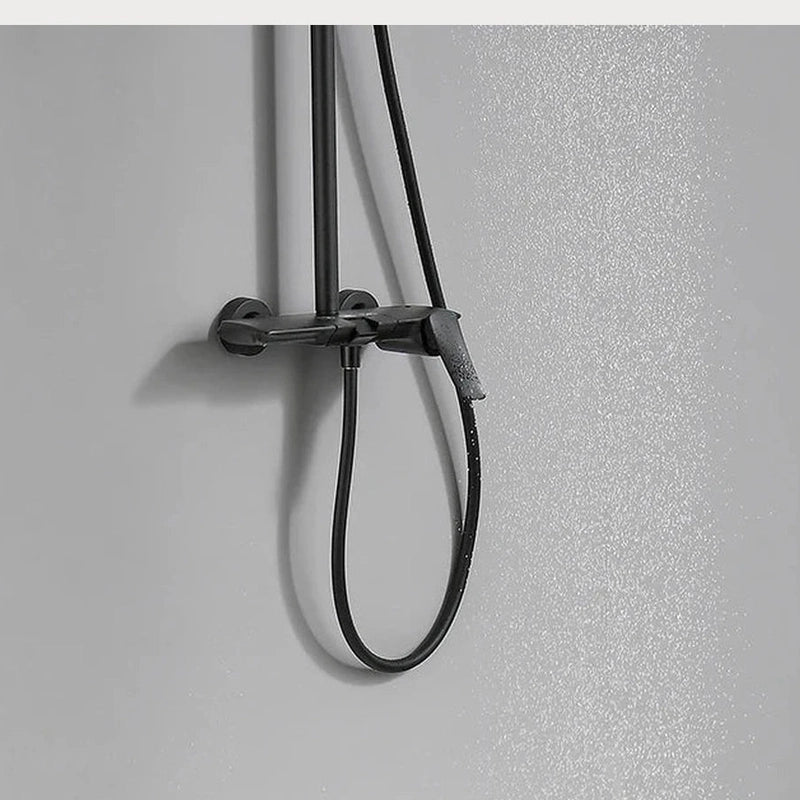 Colonne de Douche Thermostatique Or Brossé – Pommeau XXL 25cm” & Douchette 3 Fonctions, Design Moderne Minimaliste & Économie d'eau - Focett