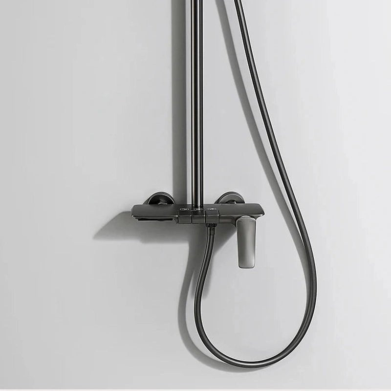 Colonne de Douche Thermostatique Or Brossé – Pommeau XXL 25cm” & Douchette 3 Fonctions, Design Moderne Minimaliste & Économie d'eau - Focett