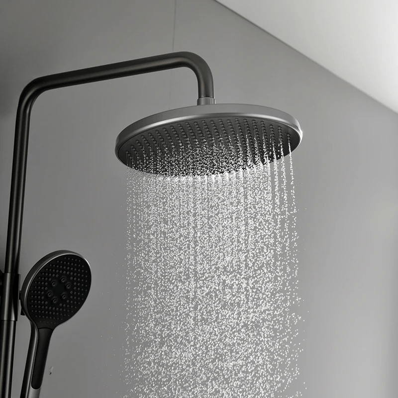 Colonne de Douche Thermostatique Or Brossé – Pommeau XXL 25cm” & Douchette 3 Fonctions, Design Moderne Minimaliste & Économie d'eau - Focett