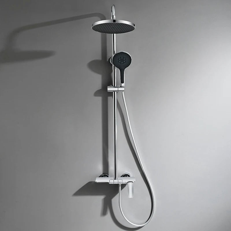 Colonne de Douche Thermostatique Or Brossé – Pommeau XXL 25cm” & Douchette 3 Fonctions, Design Moderne Minimaliste & Économie d'eau - Focett
