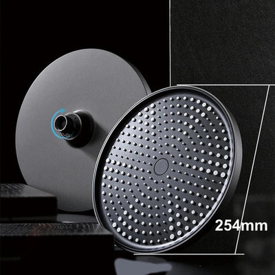 Colonne de Douche Thermostatique Or Brossé - Système 3 Fonctions avec Pommeau XXL & Douchette 3 Jets Buses, Anti - Calcaire & Mitigeur Thermostatique en Laiton - Focett