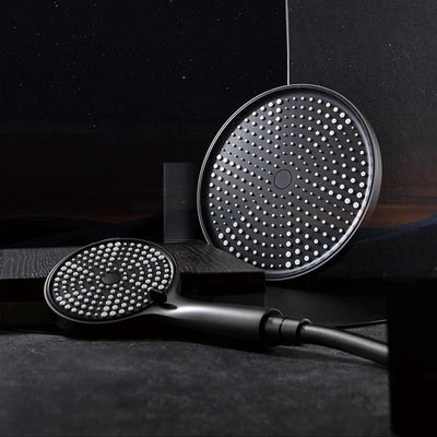 Colonne de Douche Thermostatique Or Brossé - Système 3 Fonctions avec Pommeau XXL & Douchette 3 Jets Buses, Anti - Calcaire & Mitigeur Thermostatique en Laiton - Focett