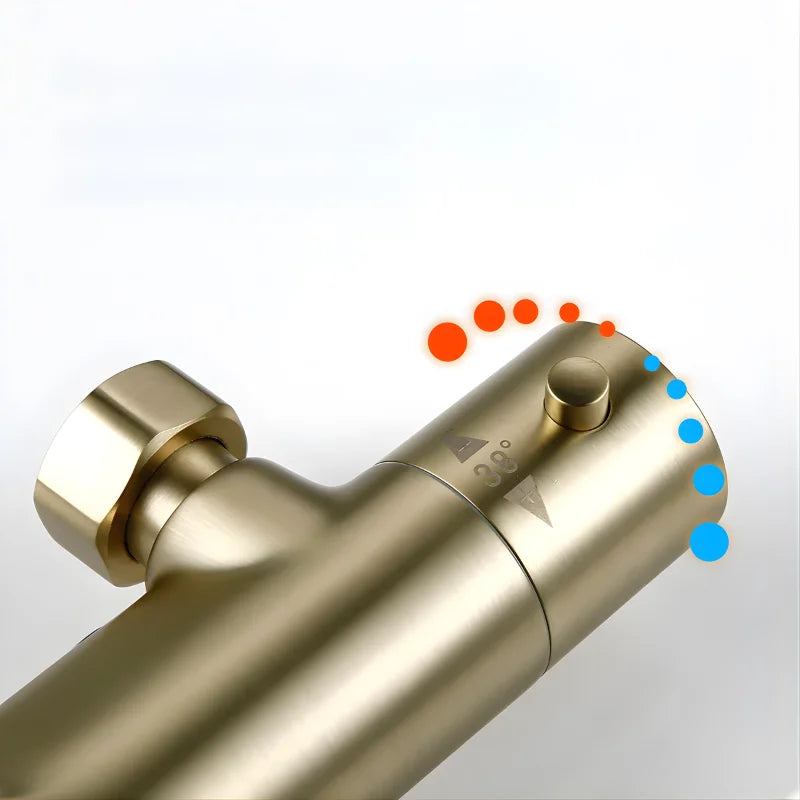 Colonne De Douche Thermostatique Or Rose