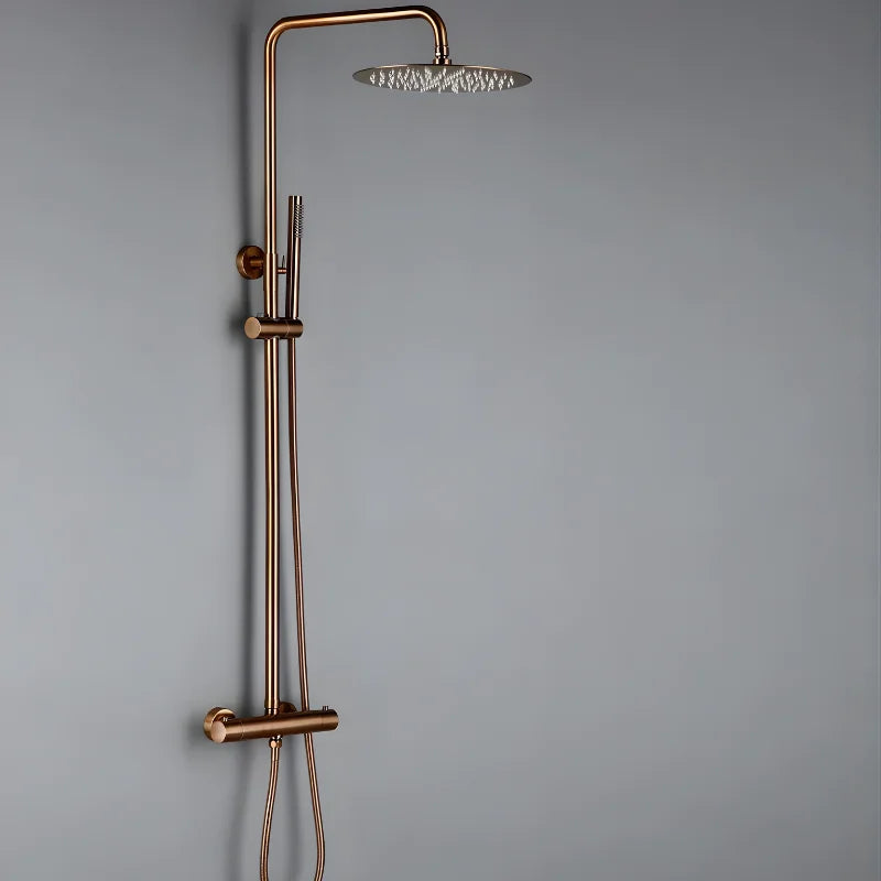 Colonne de douche thermostatique or rose