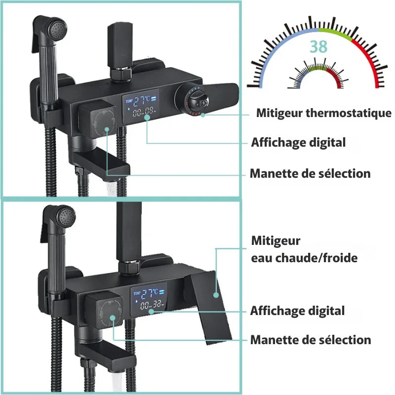 Colonne De Douche Thermostatique Telescopique