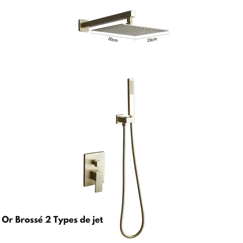 Douche Encastrée Luxe Finition Or