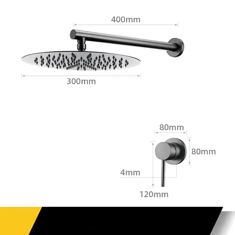 Douche Encastrée Noir Moderne