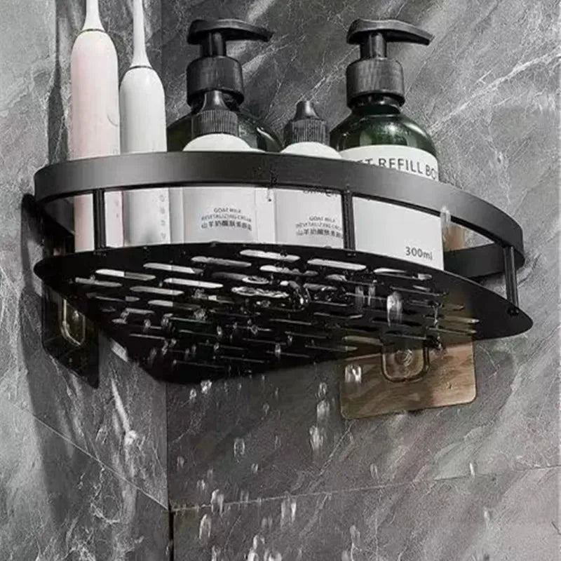 Étagère de douche noir triangle en aluminium – coin mural - Focett