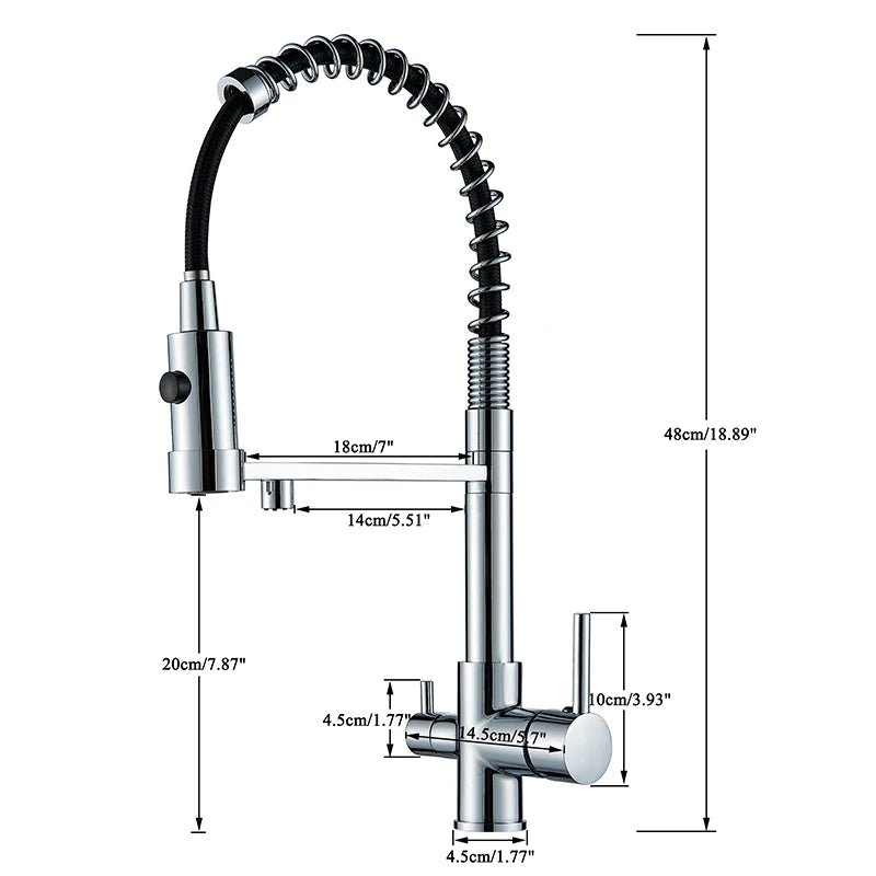 Mitigeur de cuisine noir mat avec bec orientable – Pour eau filtrée et rotation 360° - Focett