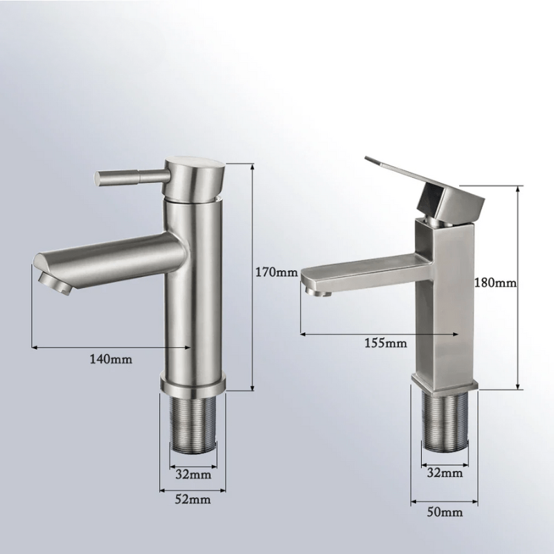 Mitigeur de lavabo en nickel brossé – design épuré, poignée unique et finition mate brossée - Focett