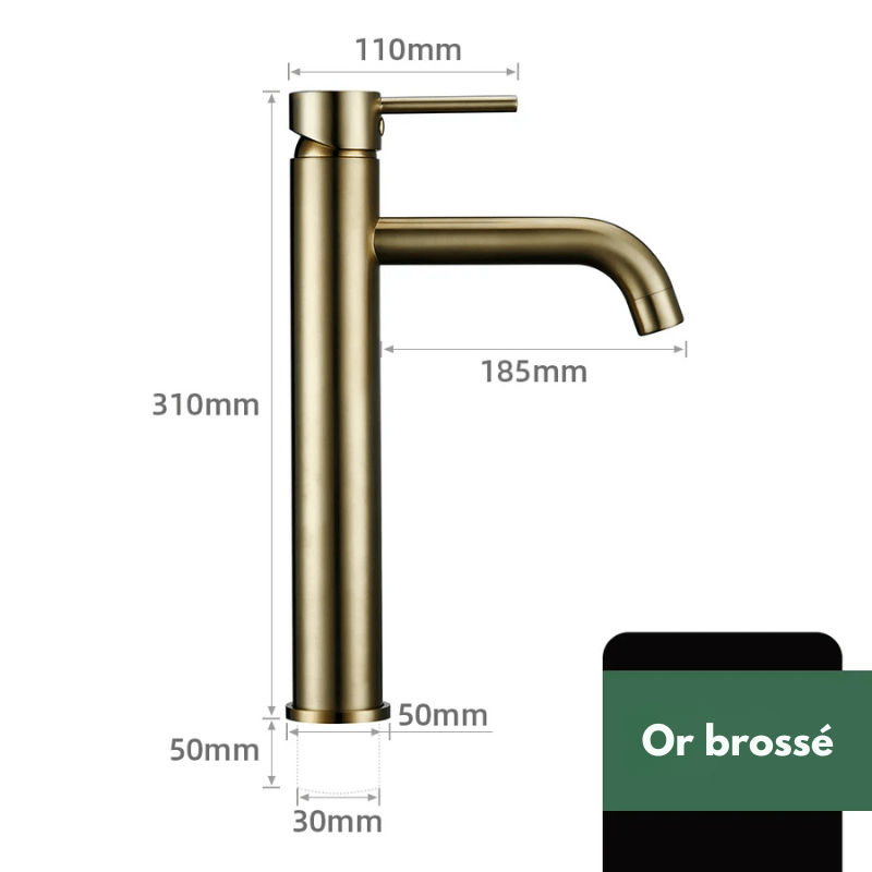 Mitigeur de lavabo en or – poignée ergonomique, installation facile et finition durable - Focett