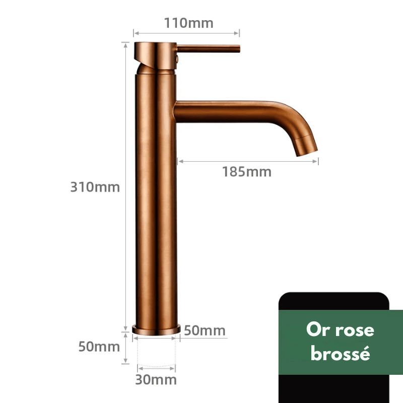 Mitigeur de lavabo en or – poignée ergonomique, installation facile et finition durable - Focett