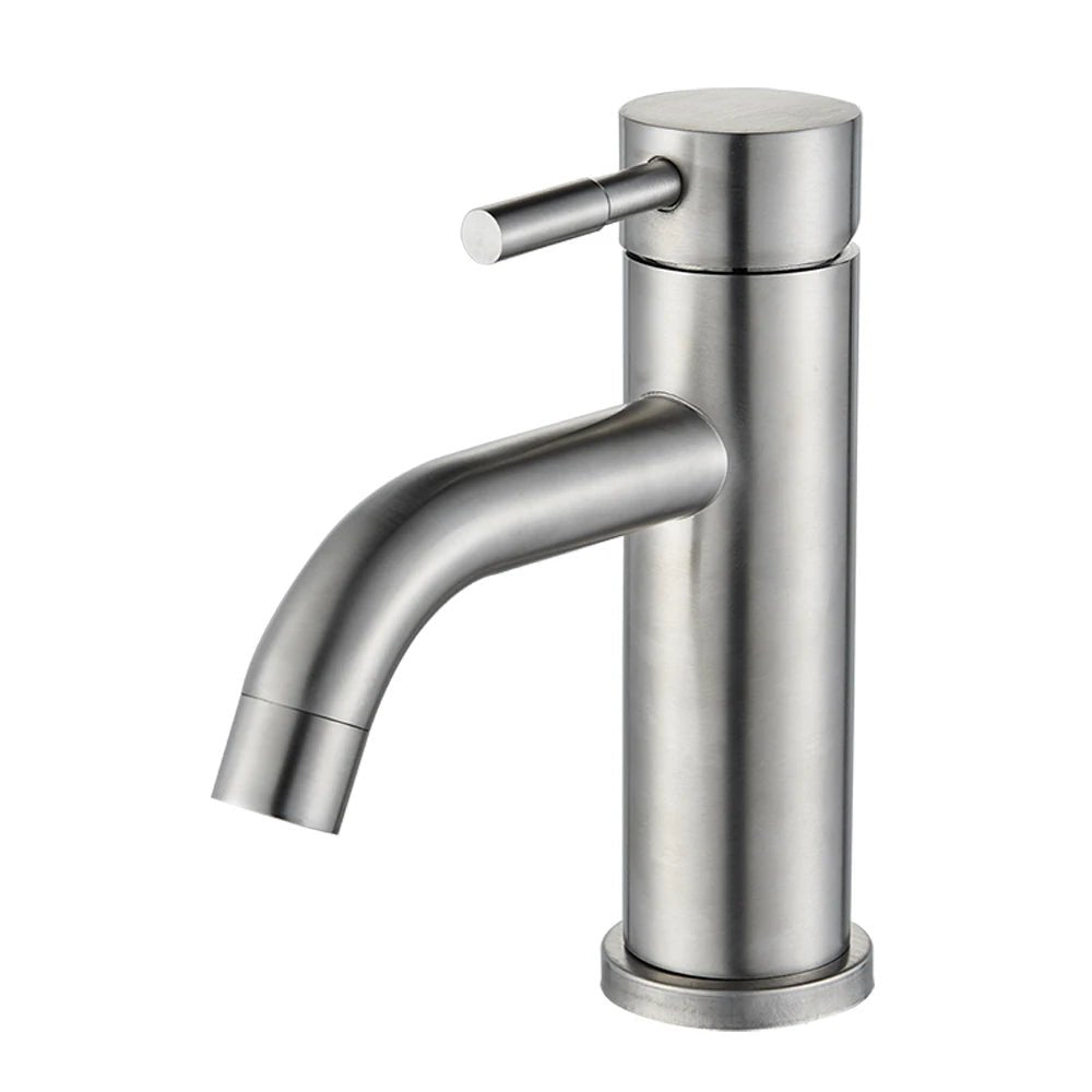 Mitigeur de lavabo or en laiton – finition brossée, jet doux et installation 1 trou - Focett