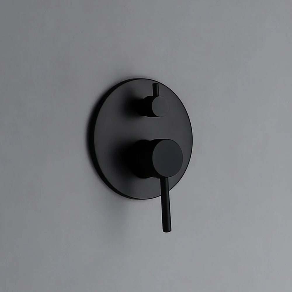 Mitigeur encastrable noir mat pour salle de bain – double poignée, bec fixe arrondi et finition anti - traces - Focett