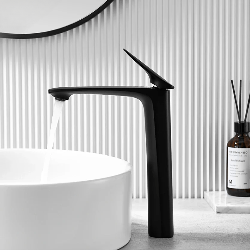 Mitigeur haut salle de bain gris brossé design – ergonomie optimale, résistance durable et style élégant - Focett