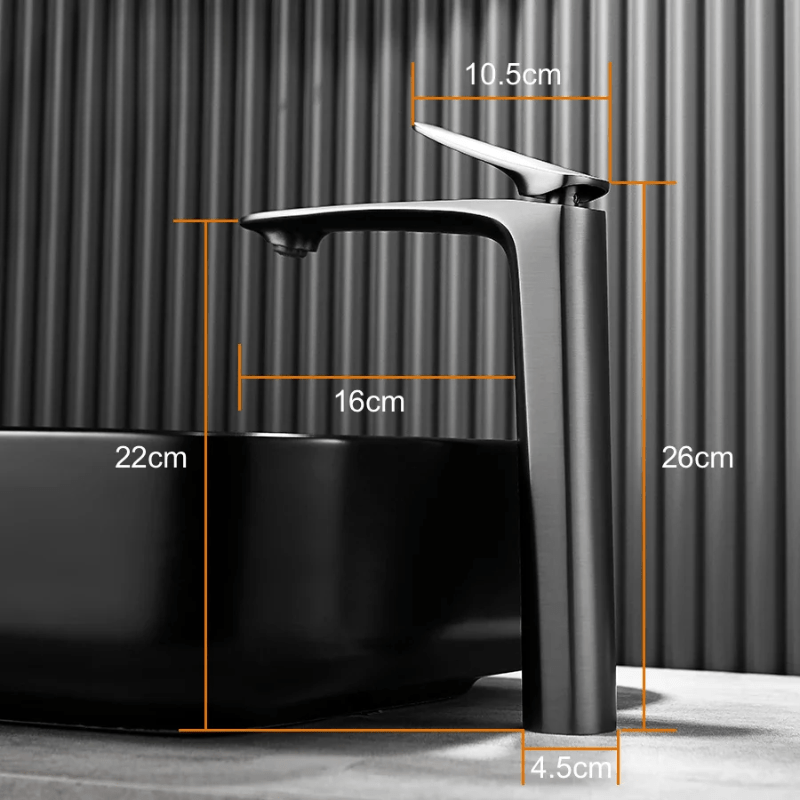 Mitigeur haut salle de bain gris brossé design – ergonomie optimale, résistance durable et style élégant - Focett
