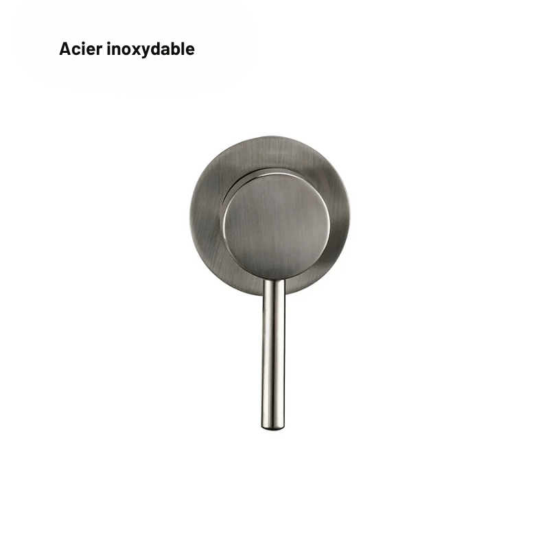 Mitigeur mural encastrable gris acier ixodyable pour bain – design minimaliste avec bec arrondi et poignée unique - Focett