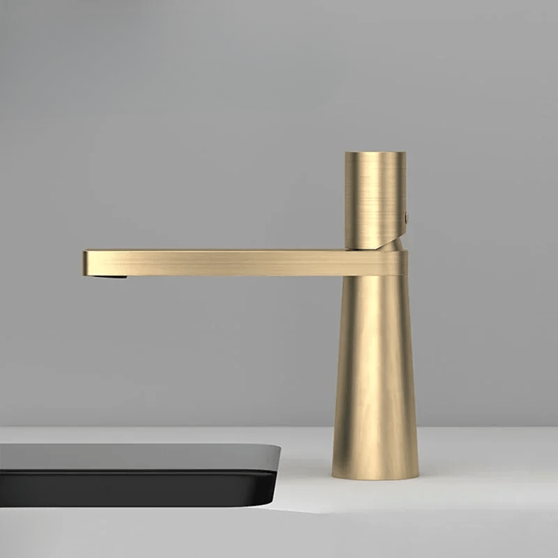 Mitigeur salle de bain noir contemporain – mitigeur compact avec poignée ergonomique et jet doux - Focett