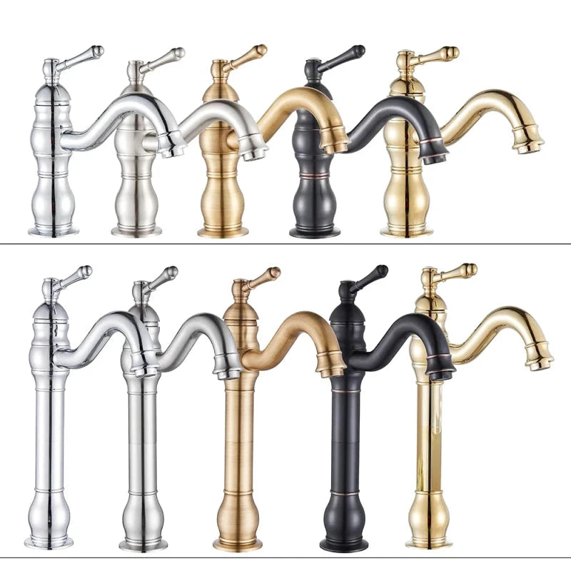 Robinet mitigeur de salle de bain chrome vintage – jet cascade, poignée monocommande et installation facile - Focett