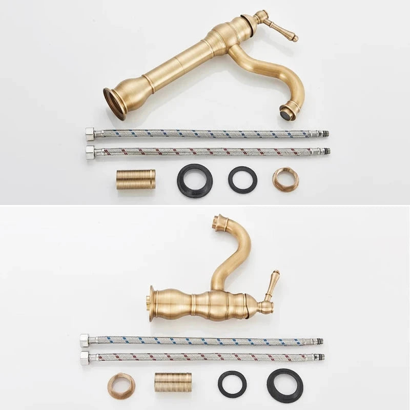 Mitigeur de salle de bain chrome vintage – jet cascade, poignée monocommande et installation facile - Focett