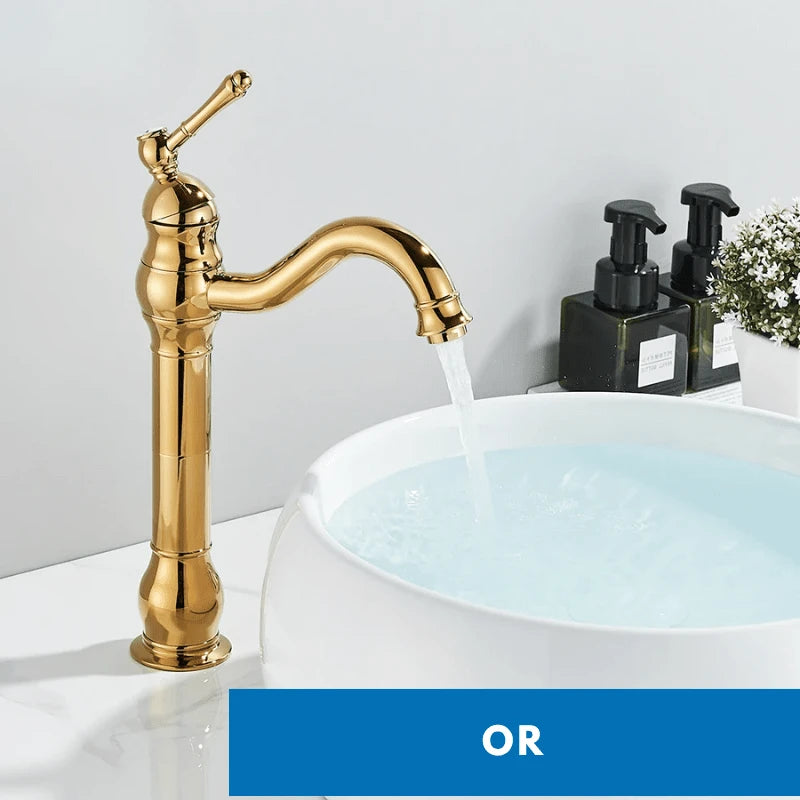 Robinet mitigeur de salle de bain chrome vintage – jet cascade, poignée monocommande et installation facile - Focett