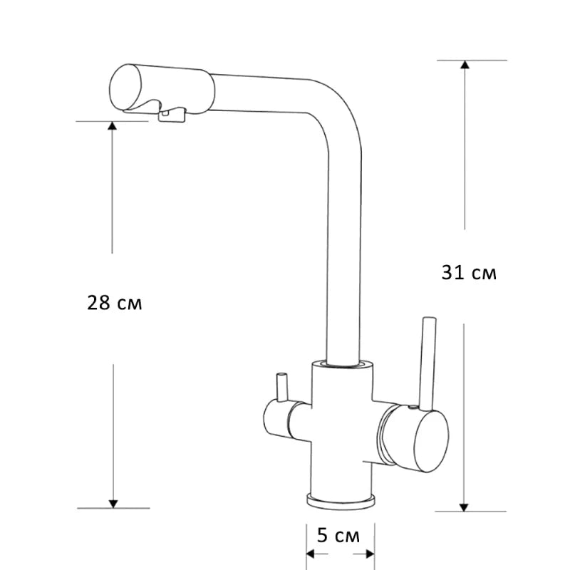 Robinet mitigeur de cuisine noir double sortie avec eau filtrée – laiton massif, rotation 360° et finition chrome poli - Focett
