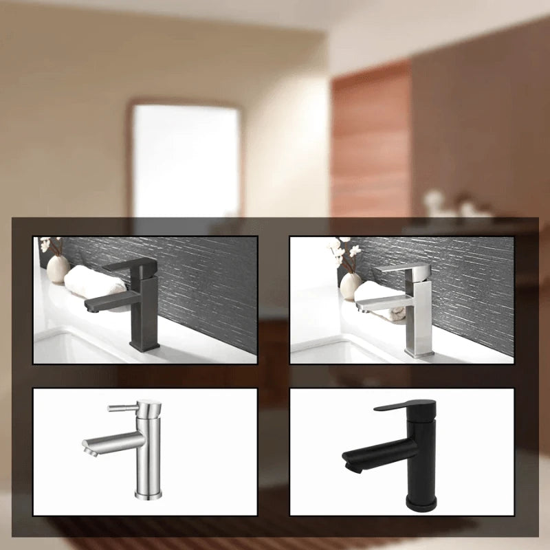 Robinet mitigeur de lavabo en nickel brossé – design épuré, poignée unique et finition mate brossée - Focett