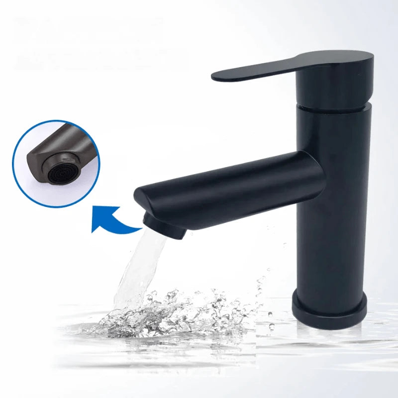 Robinet mitigeur de lavabo en nickel brossé – design épuré, poignée unique et finition mate brossée - Focett