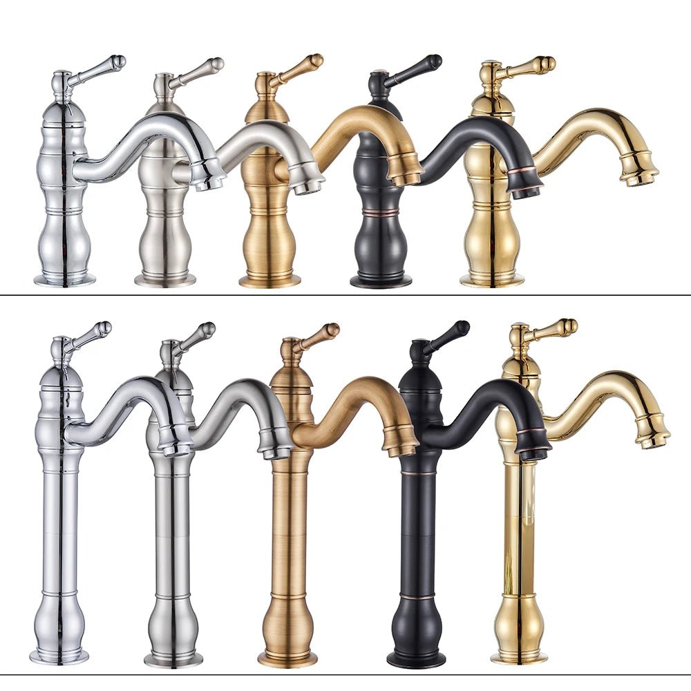 Robinet mitigeur de salle de bain chrome vintage – jet cascade, poignée monocommande et installation facile - Focett