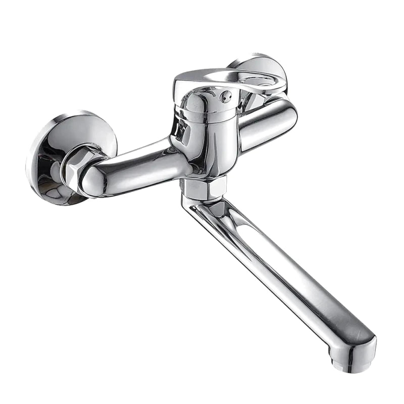 Robinet mitigeur encastrable mural noir pour évier – bec pivotant 360°, installation standard et usage fluide - Focett